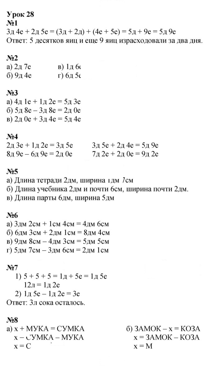 Скан решения номера Урок 28