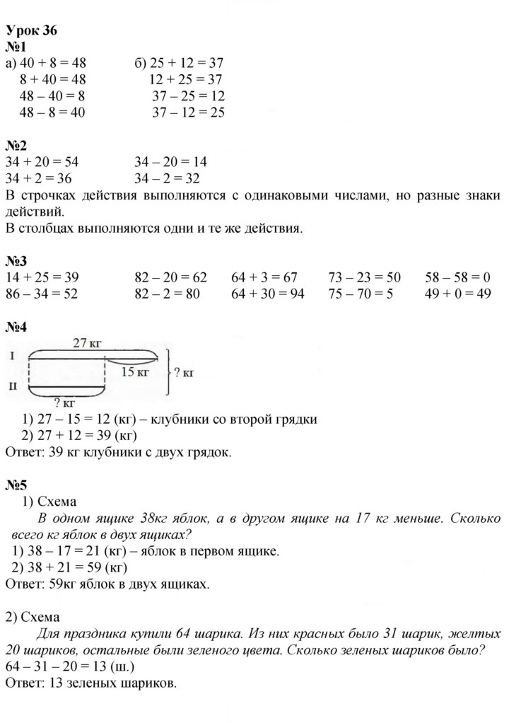 Скан решения номера Урок 36