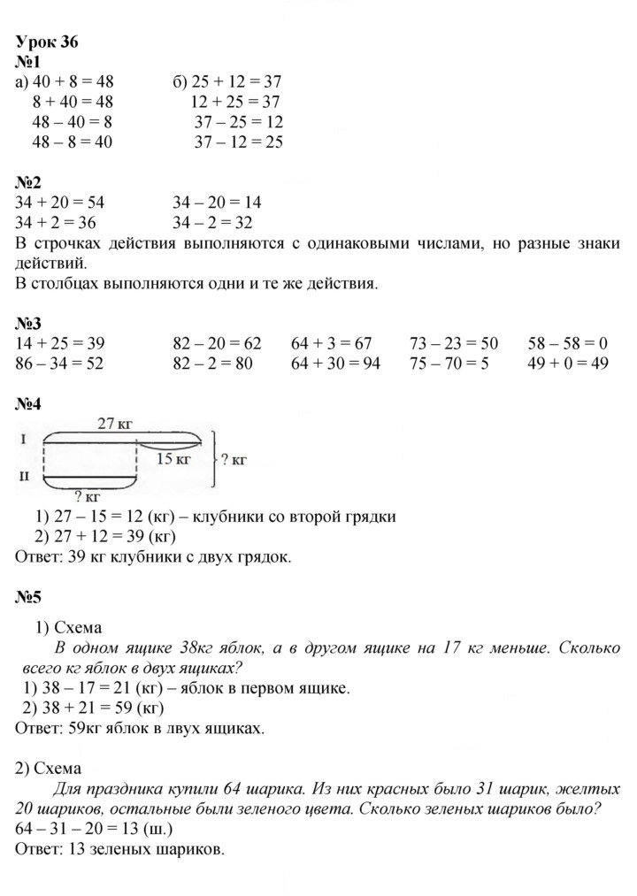 Скан решения номера Урок 36