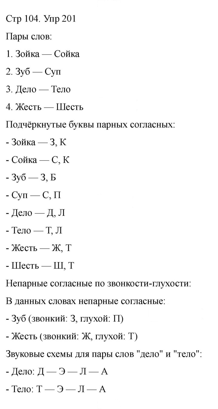 Скан решения номера 201