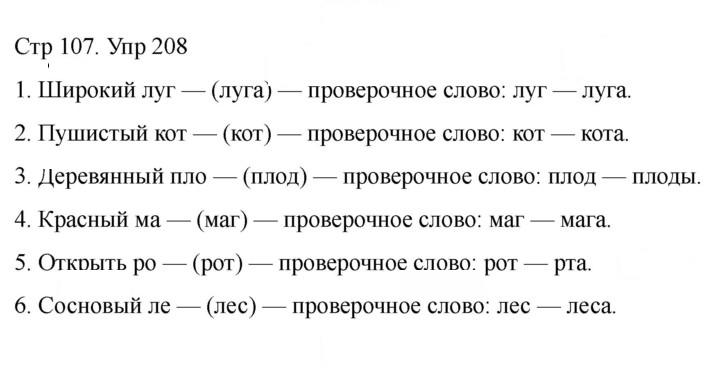 Скан решения номера 208