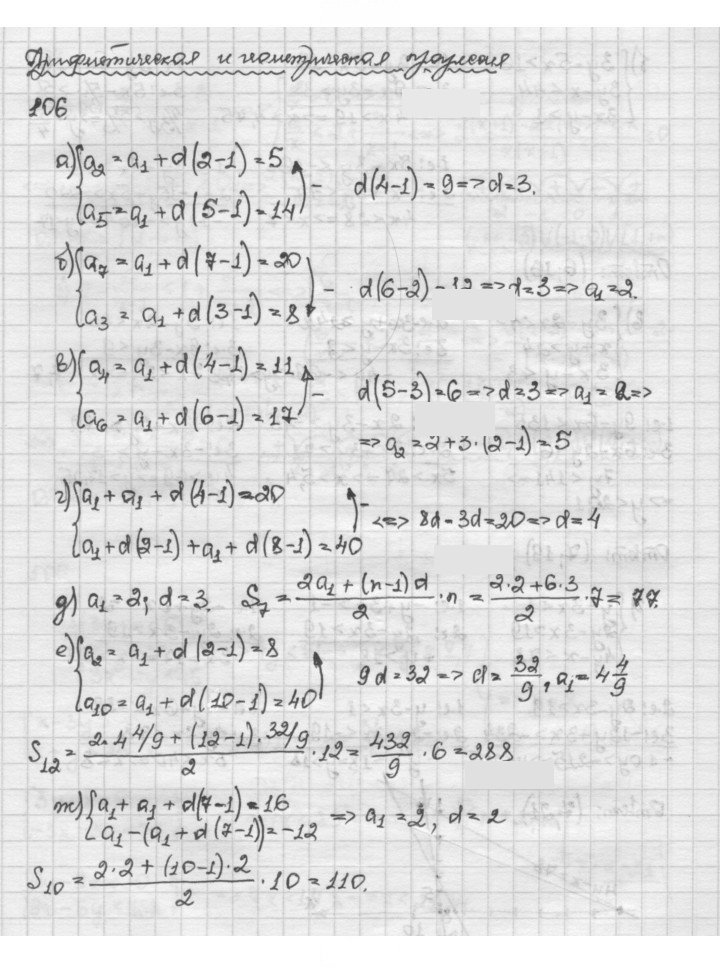 Скан решения номера 106