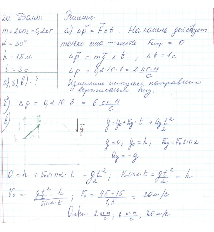 Скан решения номера 20