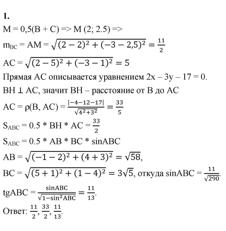Скан решения номера 1
