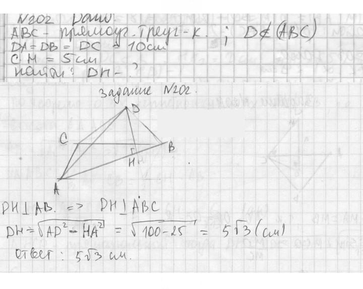 Скан решения номера 202