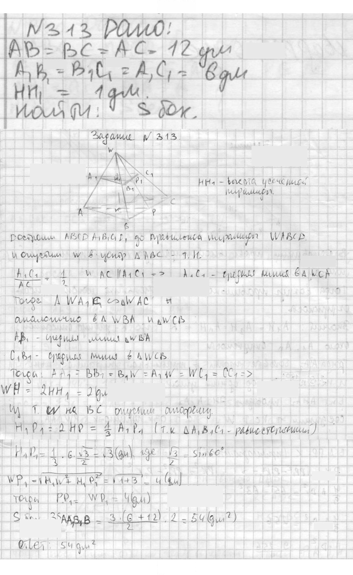 Скан решения номера 313