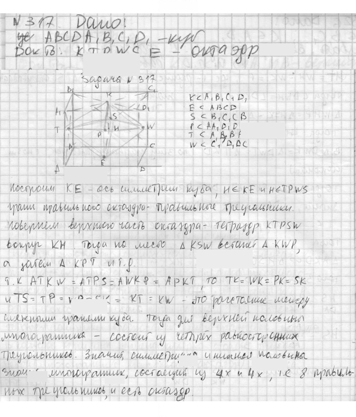 Скан решения номера 317