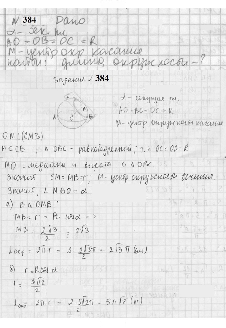 Скан решения номера 384