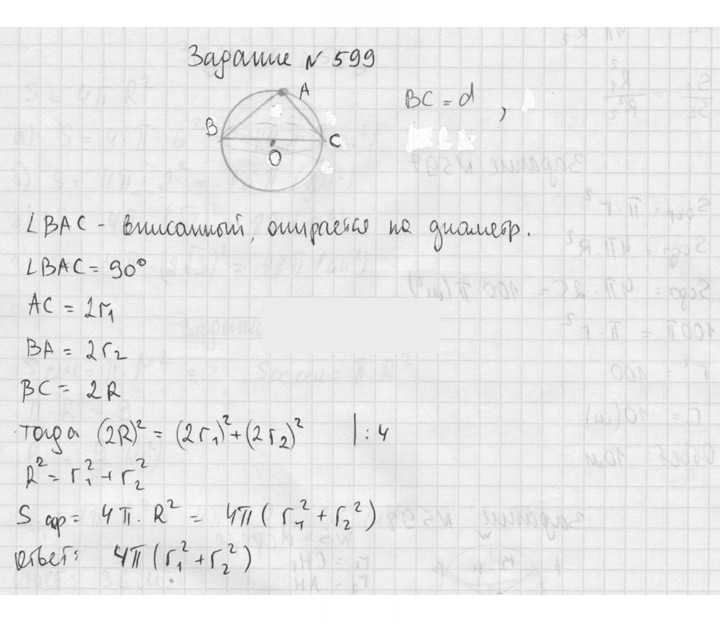 Скан решения номера 599