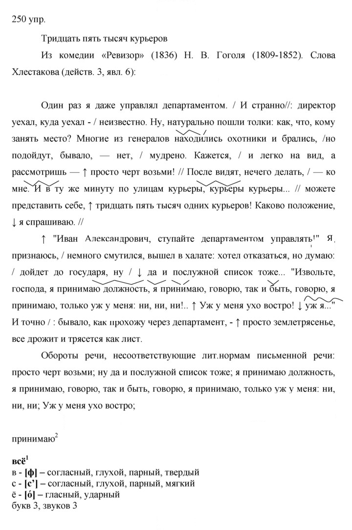 Скан решения номера 250