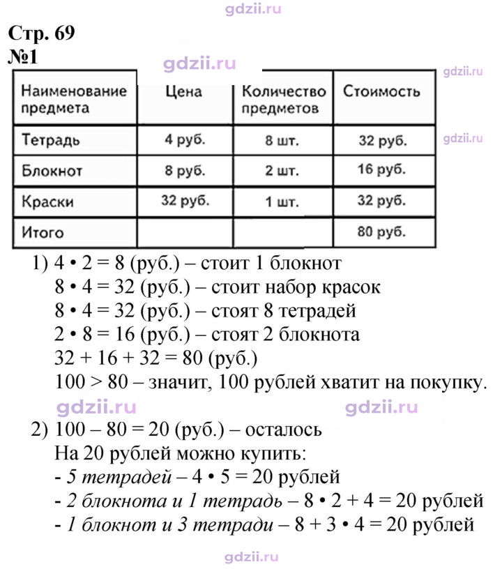 Скан решения номера 69