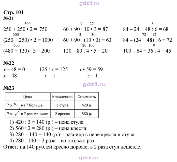 Скан решения номера 101