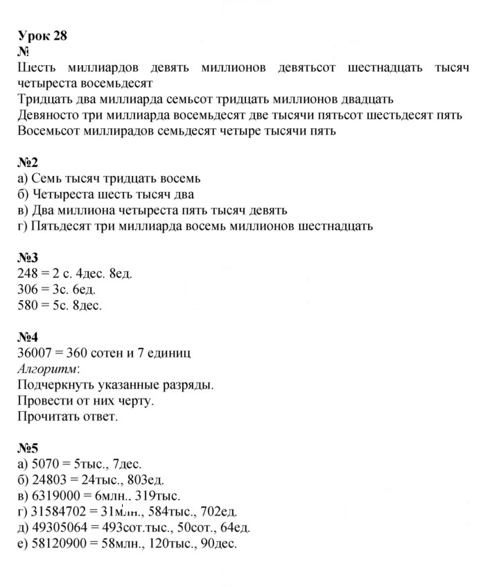 Скан решения номера Урок 28