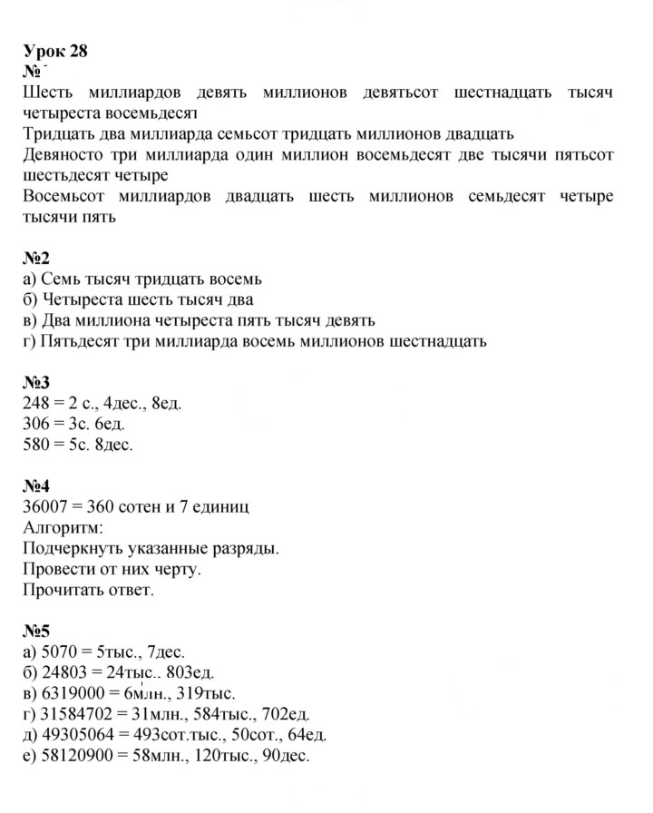 Скан решения номера Урок 28