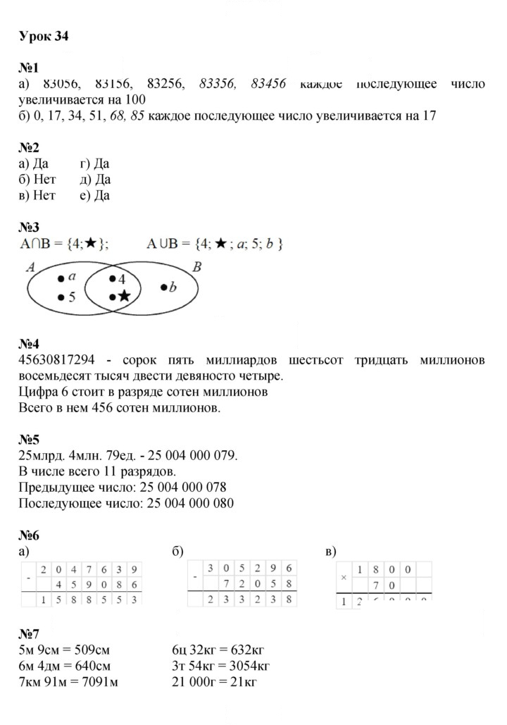 Скан решения номера Урок 34