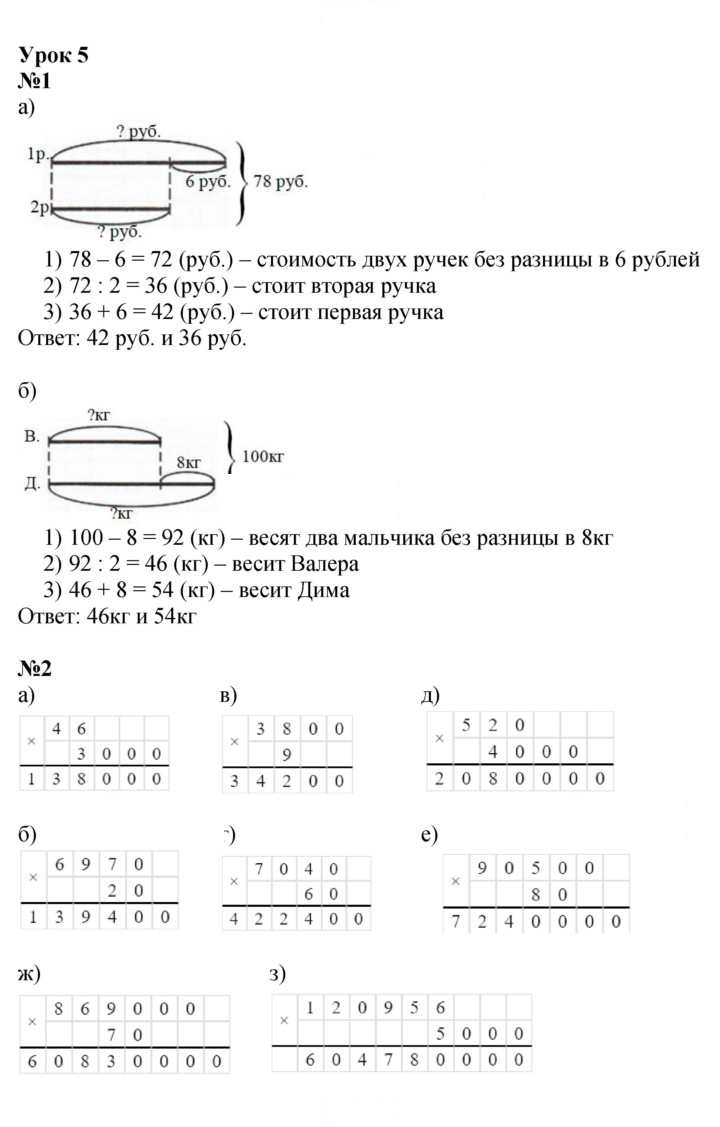 Скан решения номера Урок 5