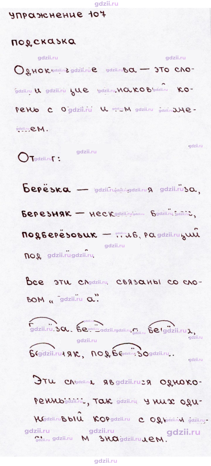 Скан решения номера 107