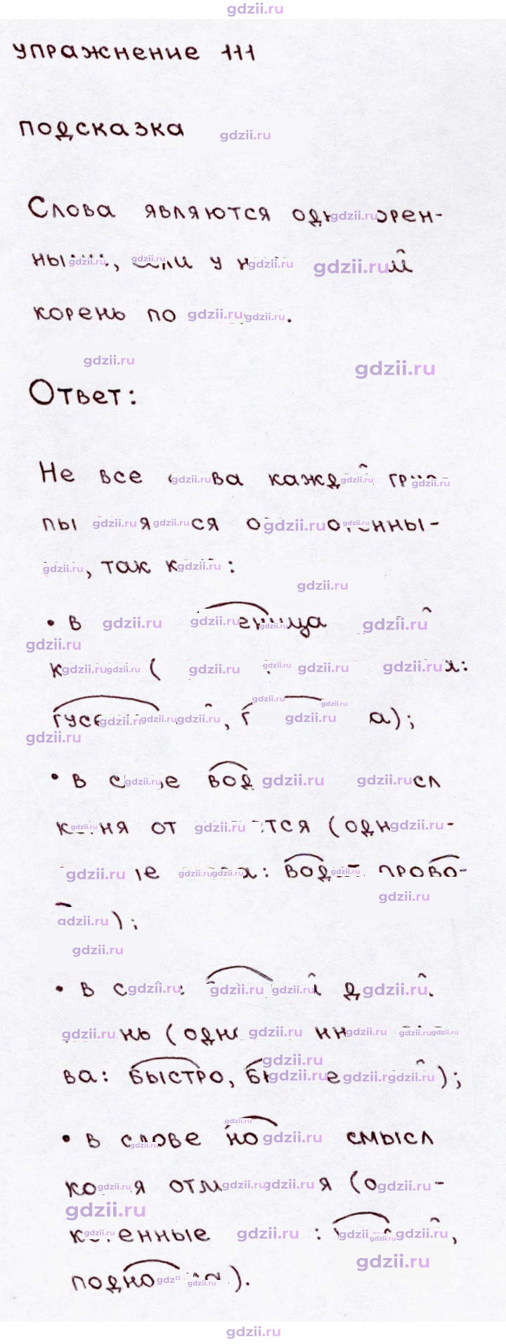 Скан решения номера 111