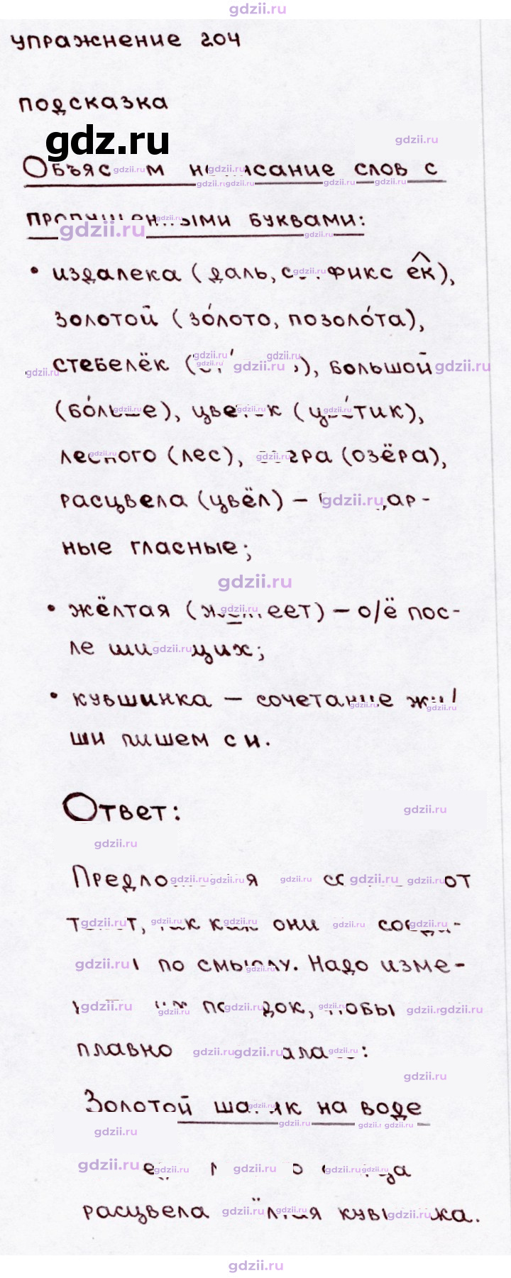 Скан решения номера 204