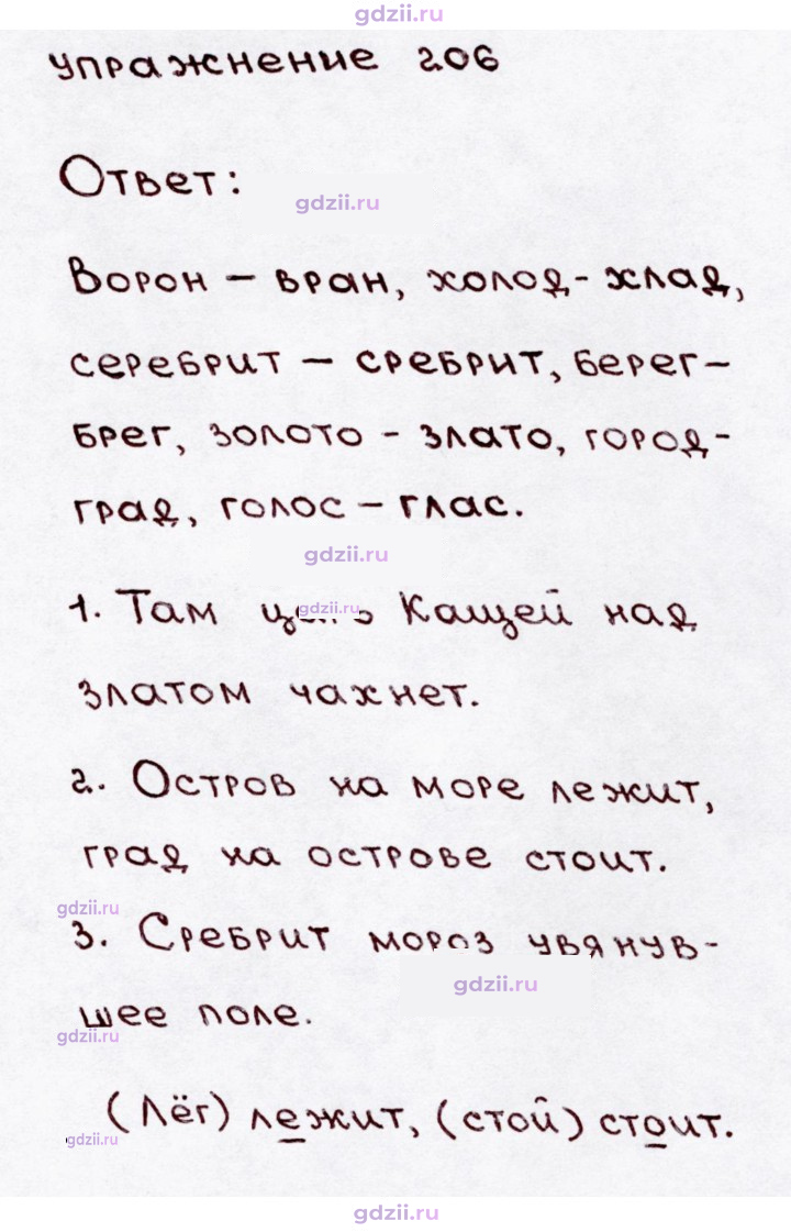 Скан решения номера 206
