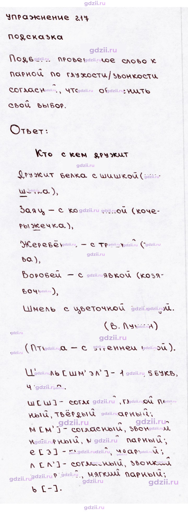 Скан решения номера 217