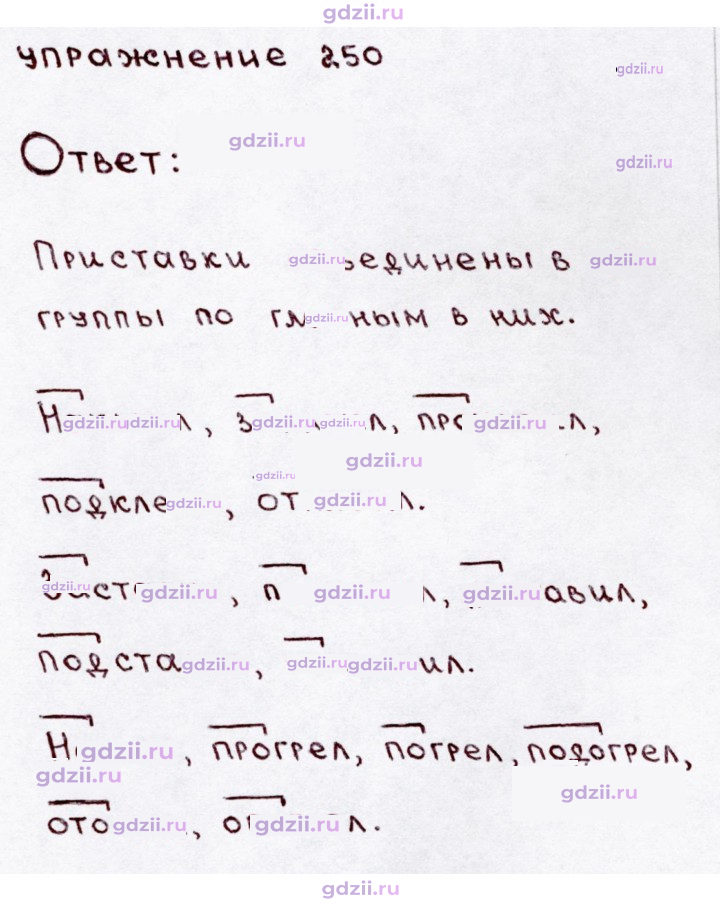 Скан решения номера 250