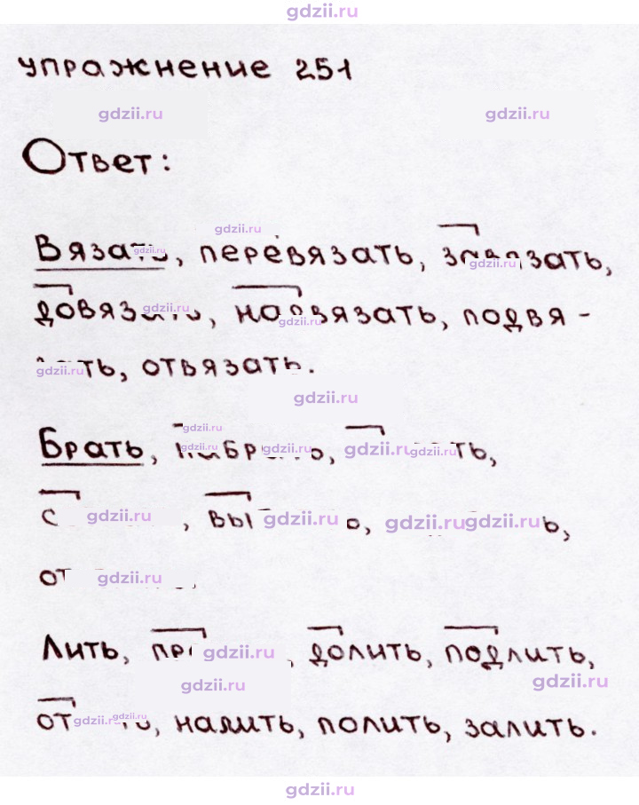 Скан решения номера 251