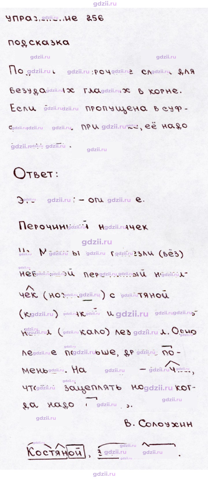 Скан решения номера 256