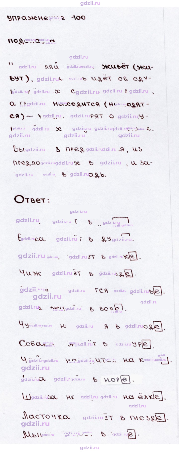 Скан решения номера 100