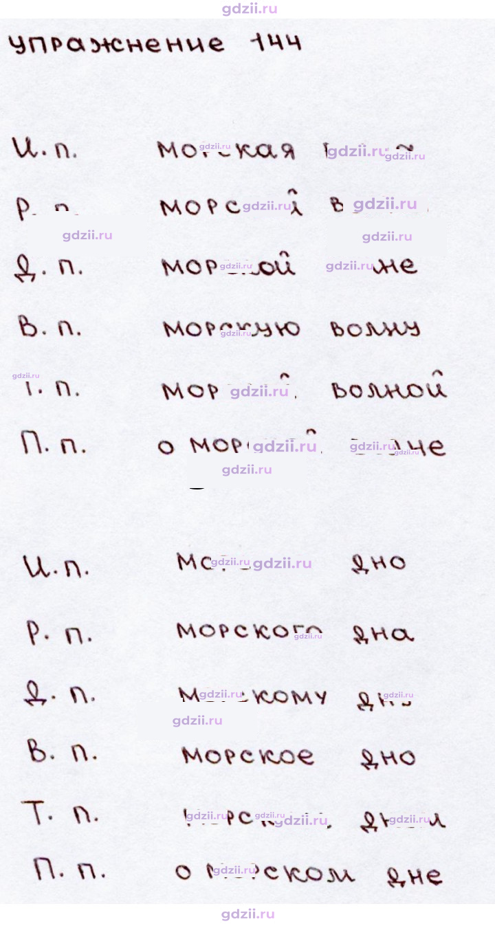 Скан решения номера 144
