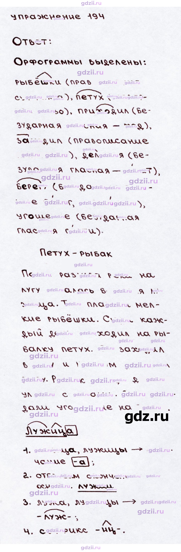 Скан решения номера 194
