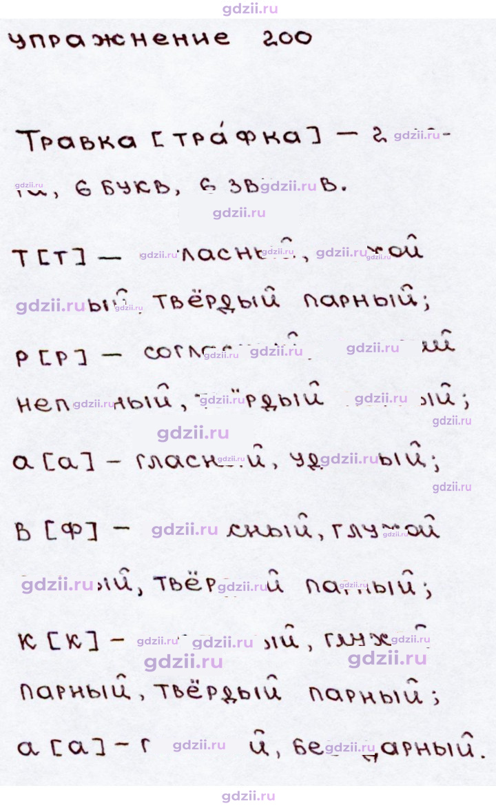 Скан решения номера 200
