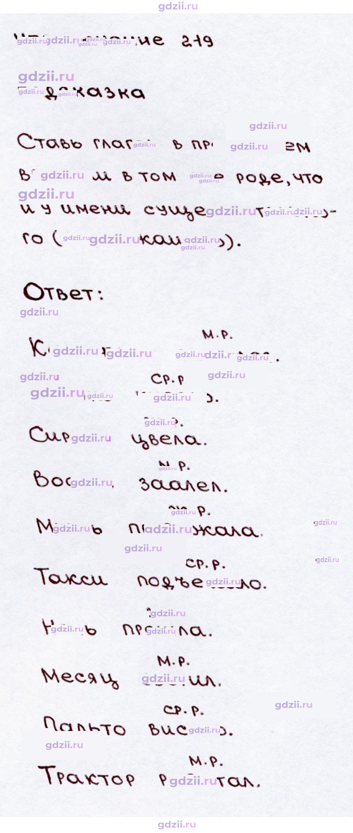 Скан решения номера 219