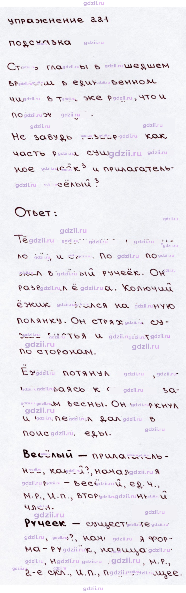 Скан решения номера 221