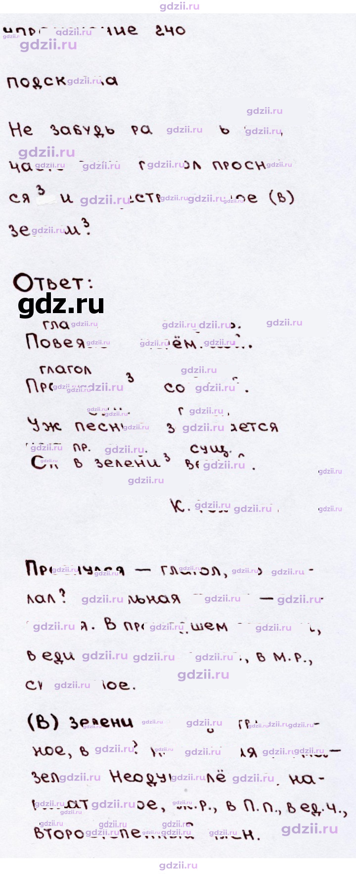 Скан решения номера 240