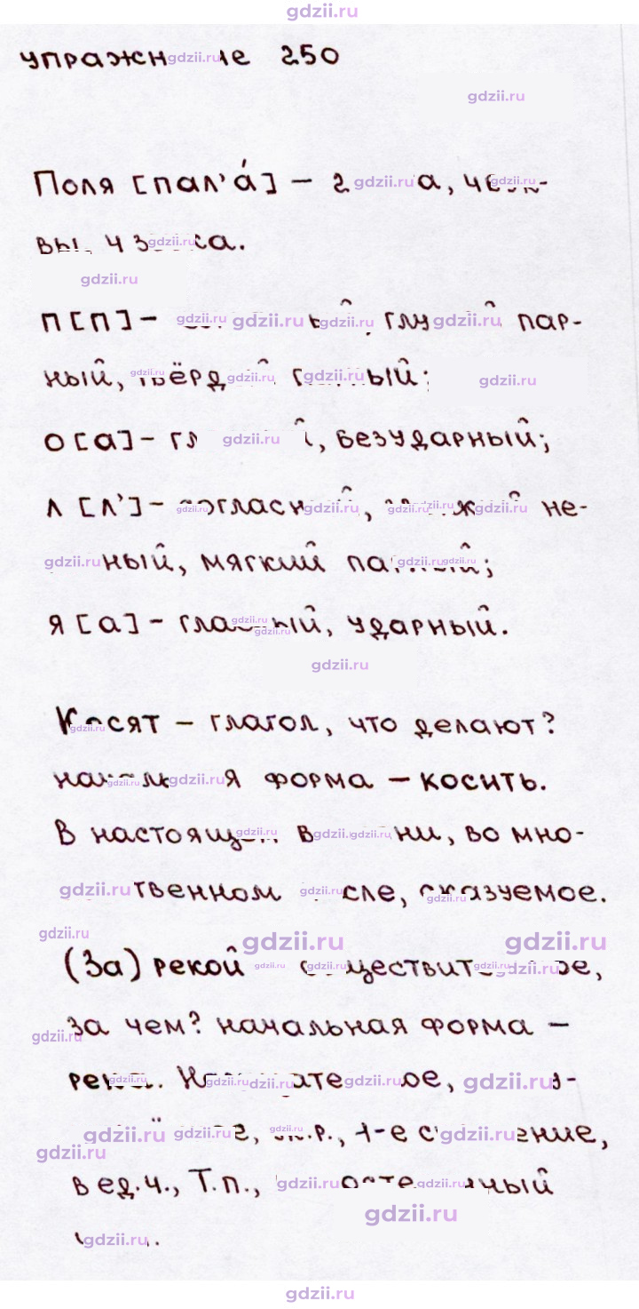 Скан решения номера 250