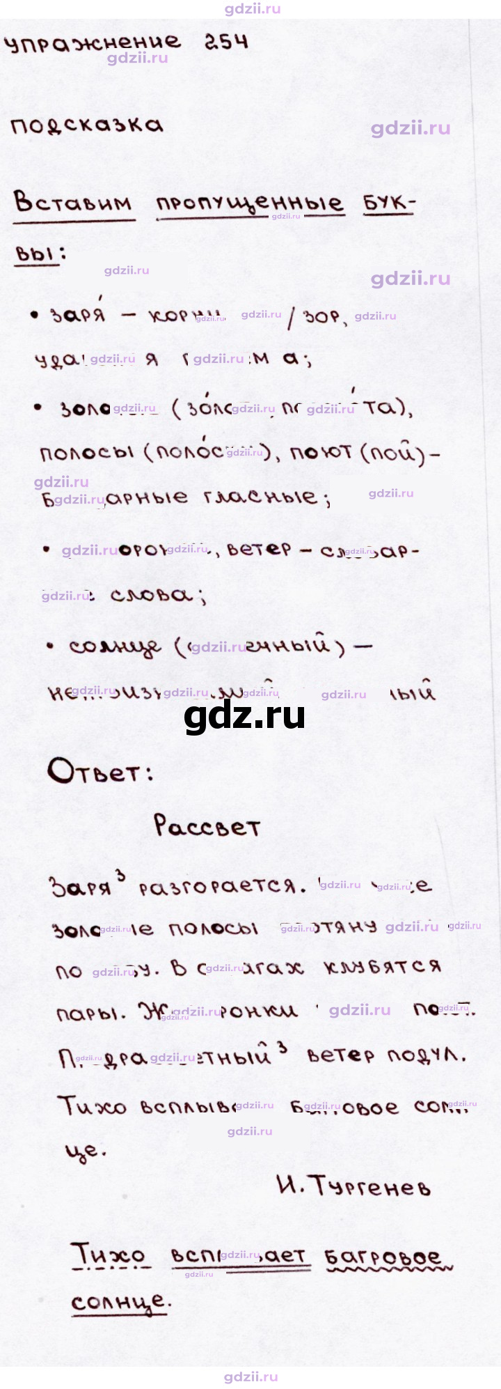 Скан решения номера 254