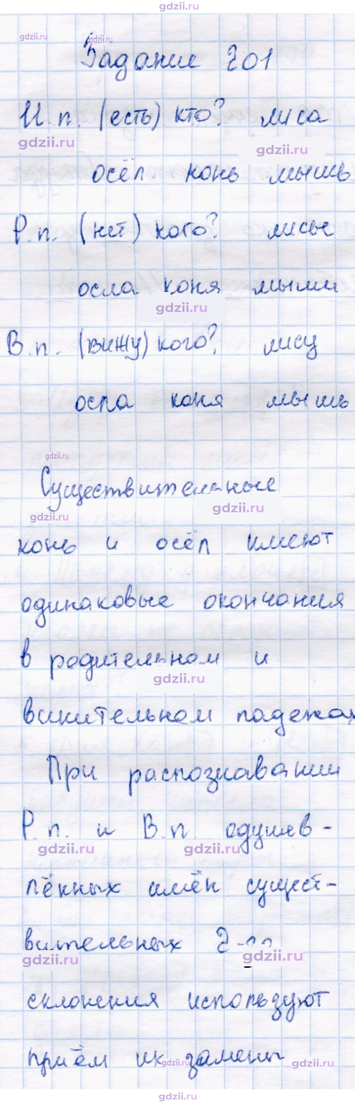 Скан решения номера 201