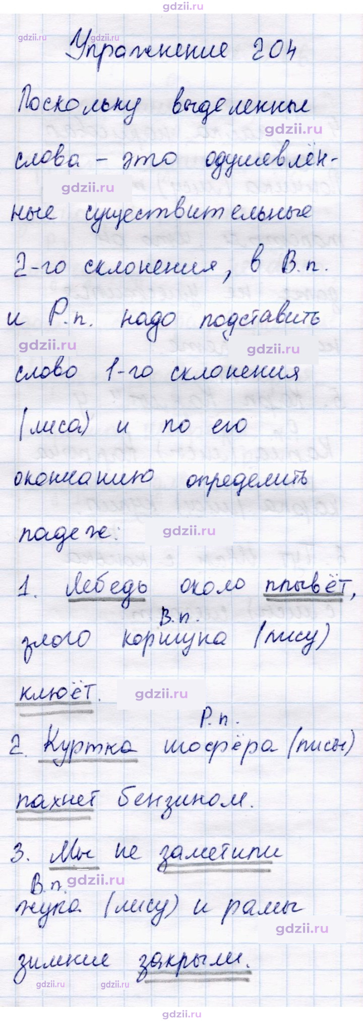 Скан решения номера 204