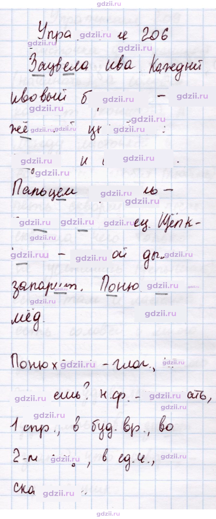 Скан решения номера 206