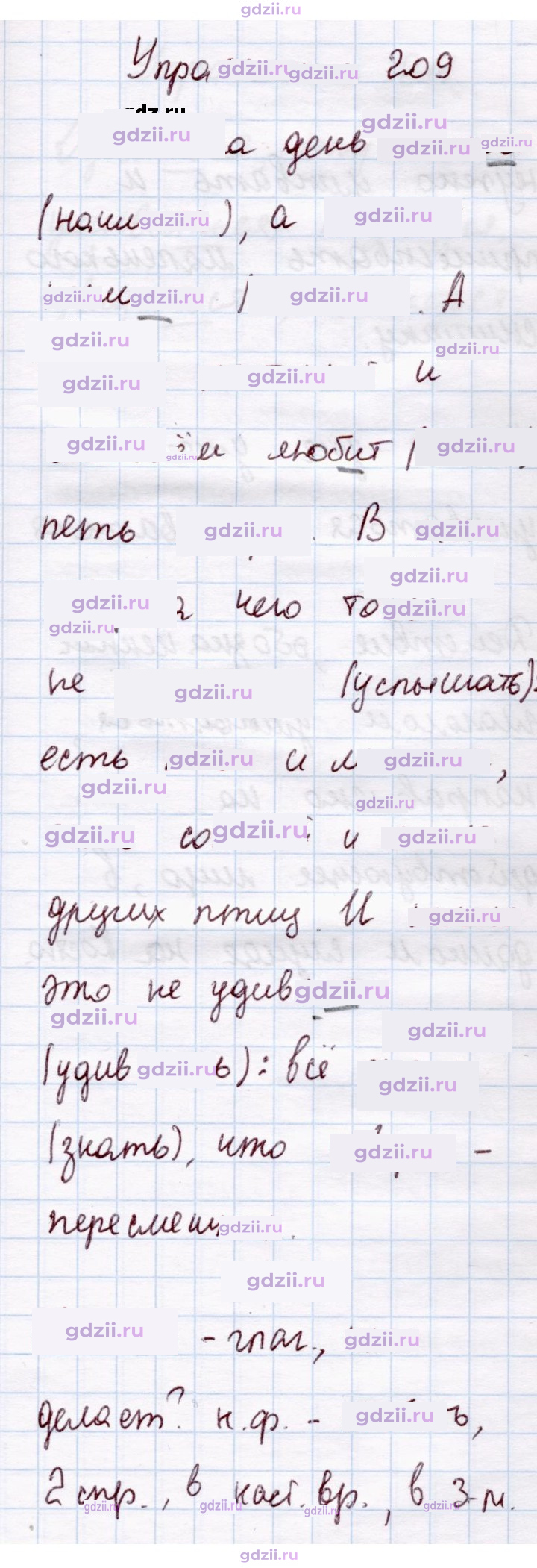 Скан решения номера 209