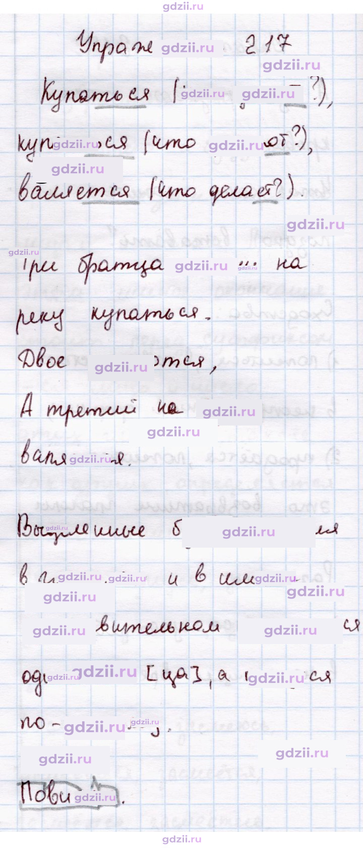 Скан решения номера 217