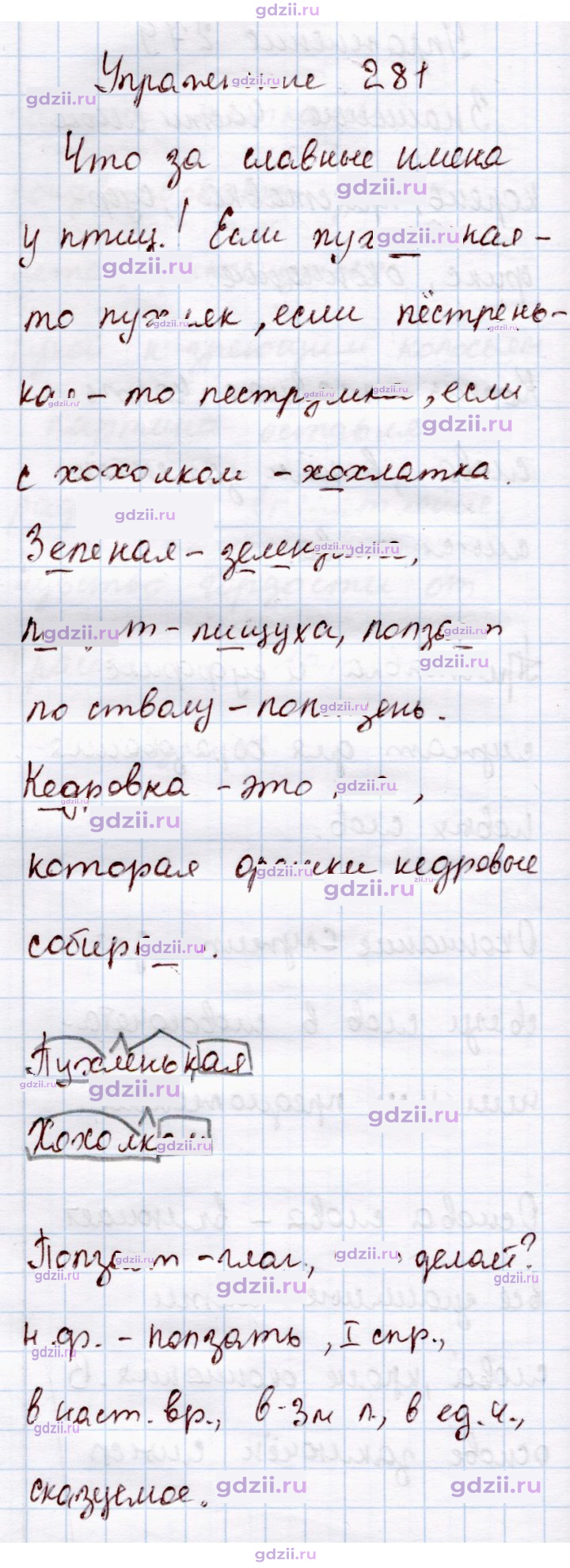 Скан решения номера 281