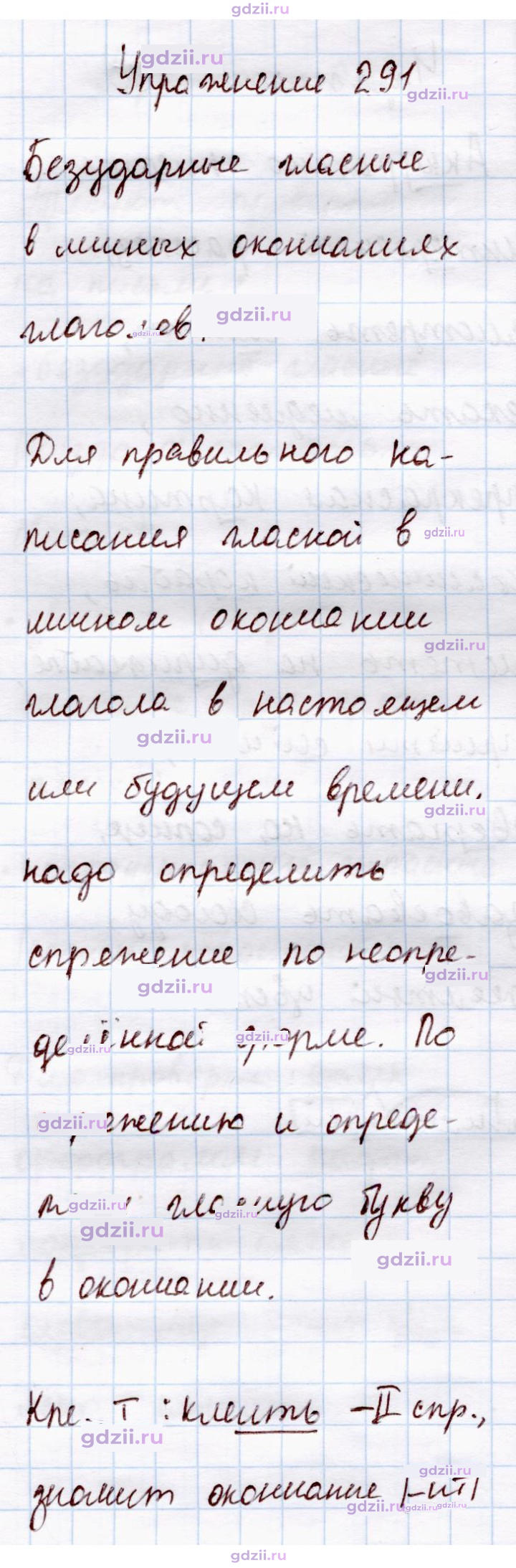 Скан решения номера 291