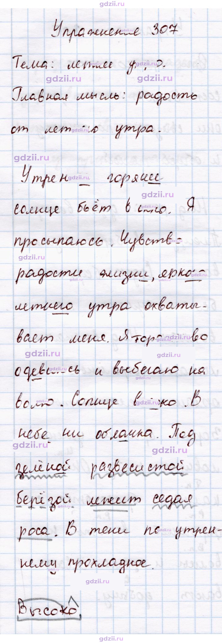 Скан решения номера 307
