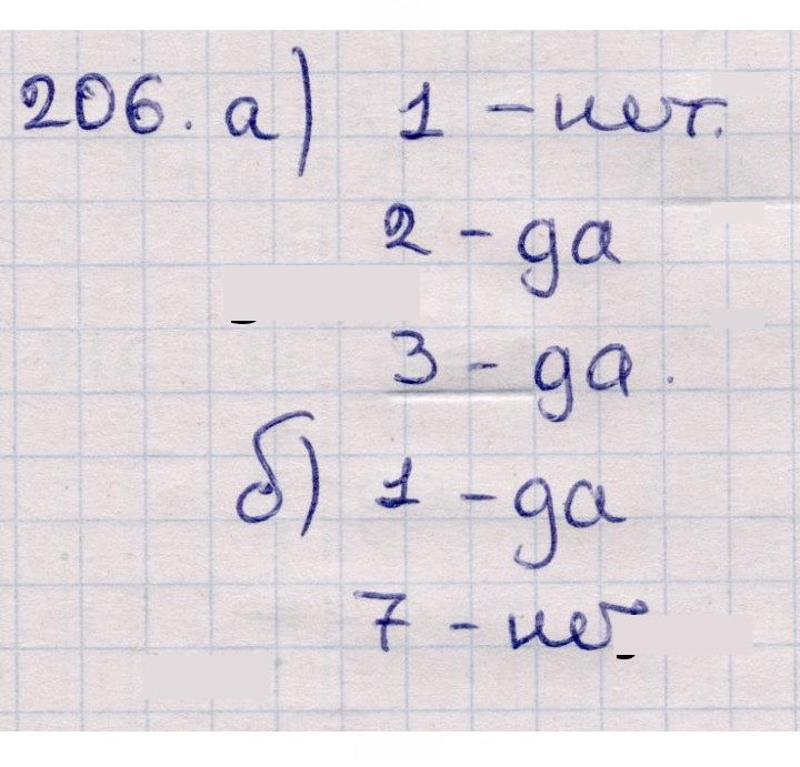Скан решения номера 206