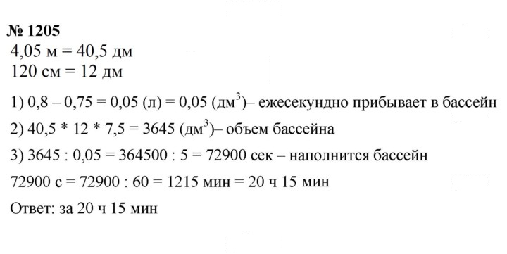 Скан решения номера 1205