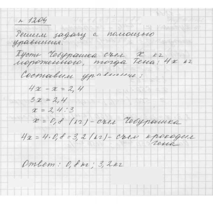 Скан решения номера 1209