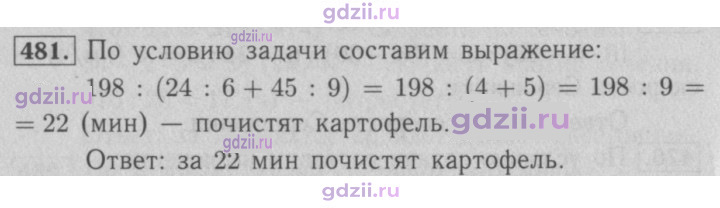 Скан решения номера 481