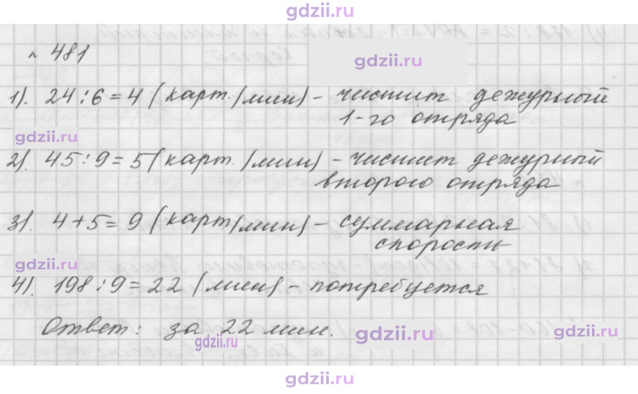 Скан решения номера 481